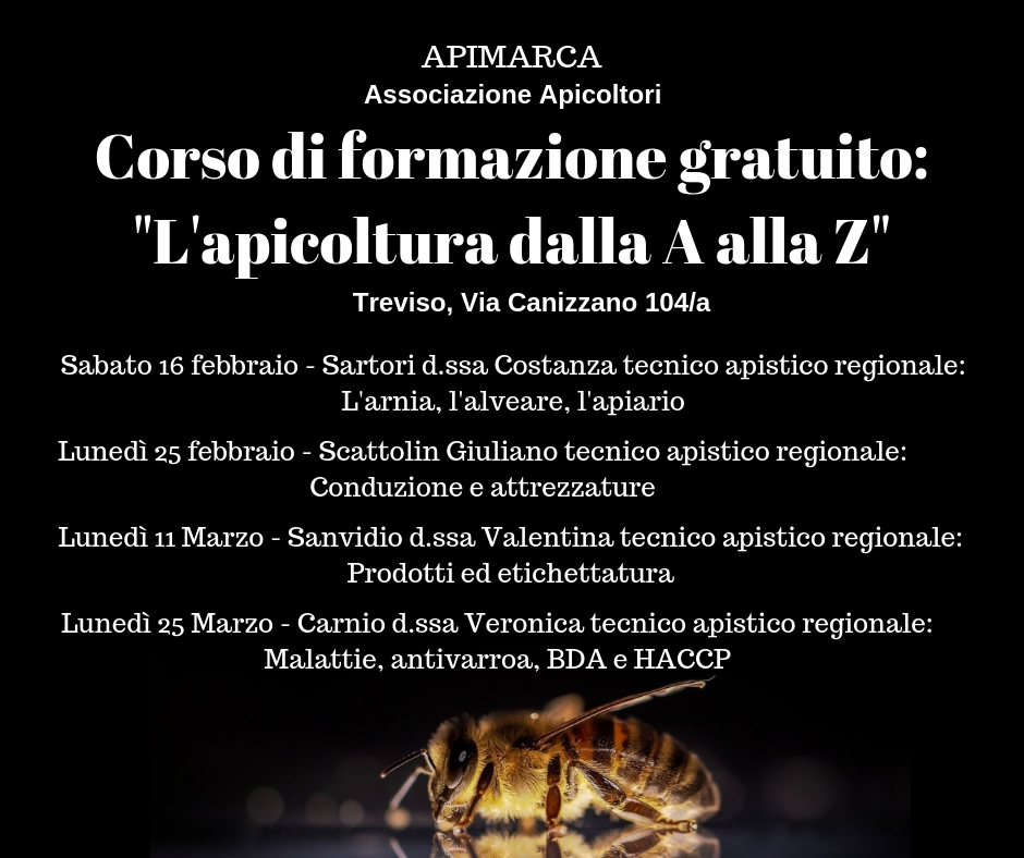 CORSO DI FORMAZIONE – “APICOLTURA dalla A alla Z”