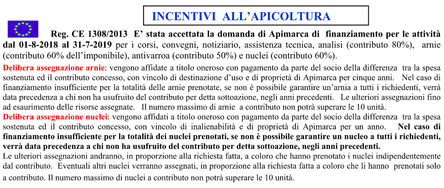 Incentivi all’apicoltura
