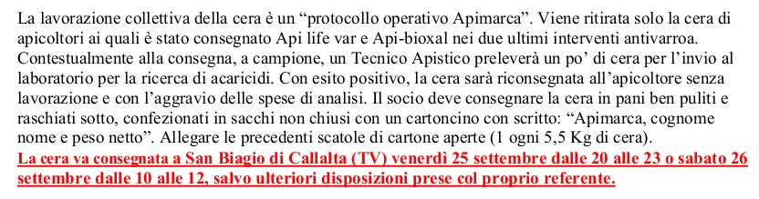 LAVORAZIONE COLLETTIVA DELLA CERA
